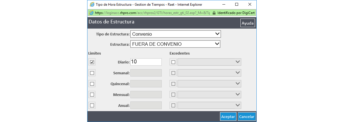 Tipos de Horas