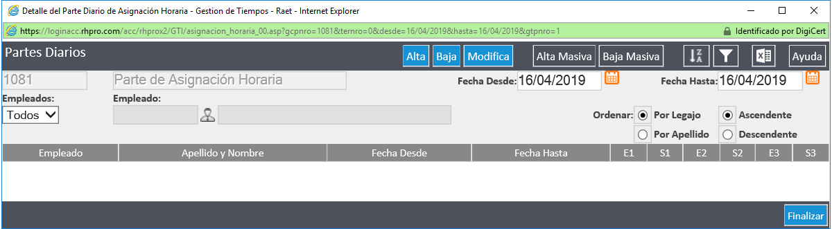 Asignación Horaria