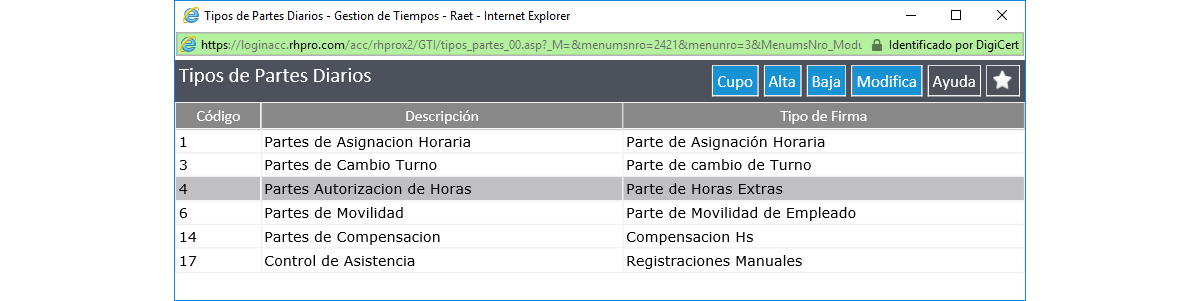 Autorización de Horas