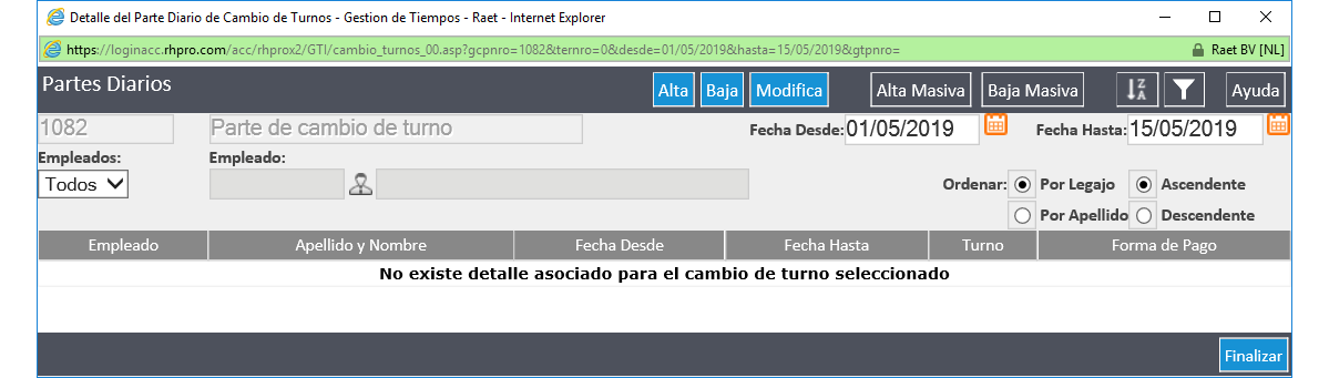 Cambio de Turno