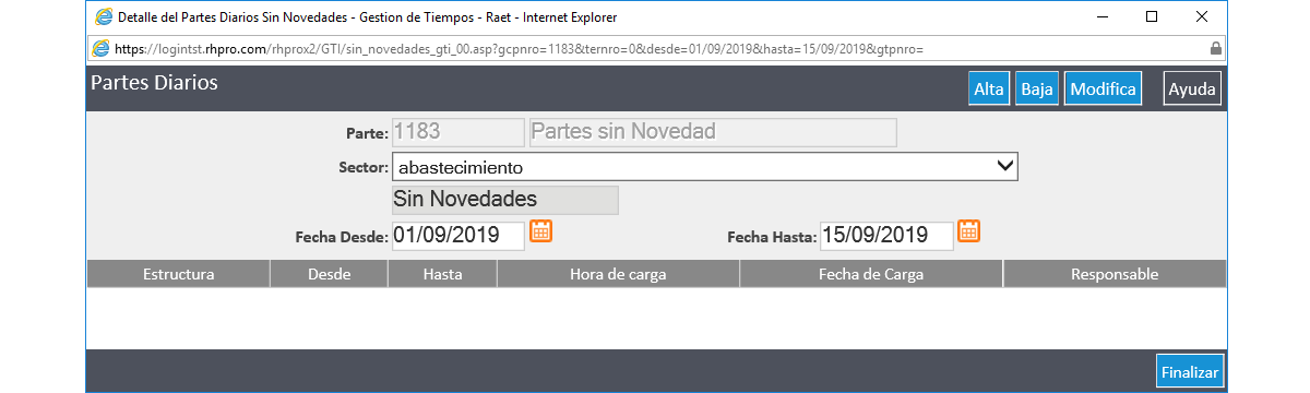 Parte sin Novedad