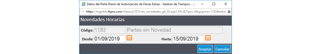 Parte sin Novedad