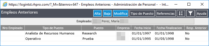 Empleos Anteriores