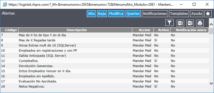 Configuración de Alertas