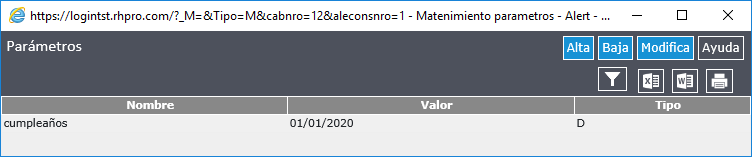 Configuración de Alertas