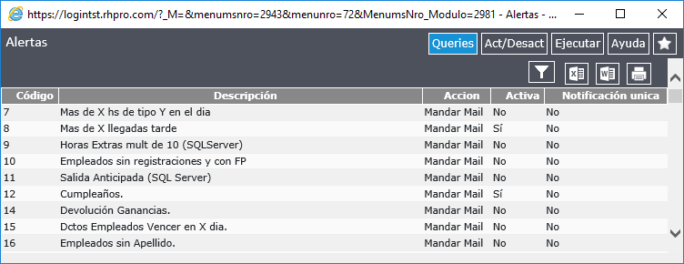 Configuración de Alertas