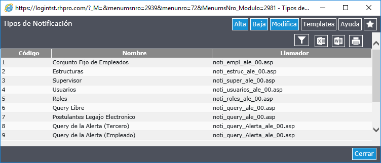 Tipos de Notificaciones