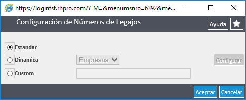 Numeración de Legajos