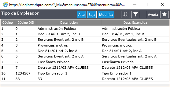 Tipos de Empleador