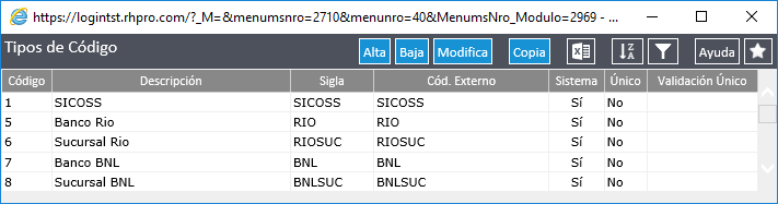 Tipos de Codigo