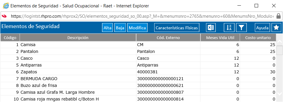 Elementos de Seguridad