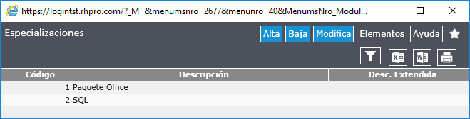 Especialización
