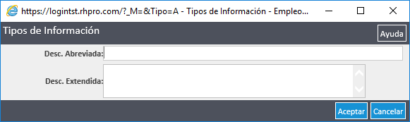 Tipo de Información