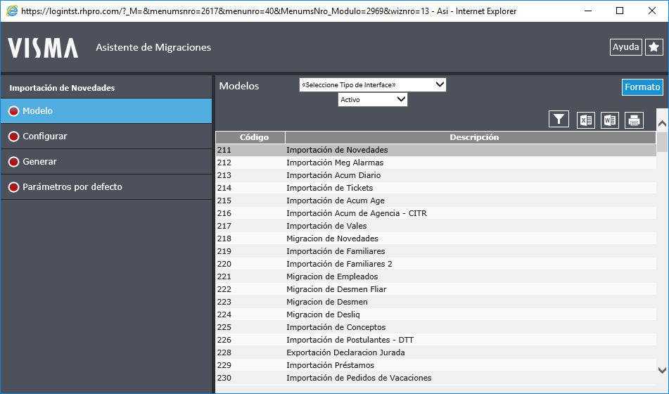 Asistente Interfaces