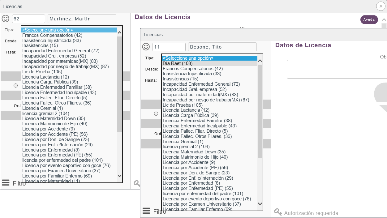 Tipos de Licencia