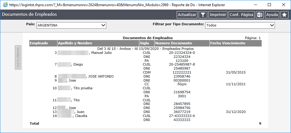 Reporte
