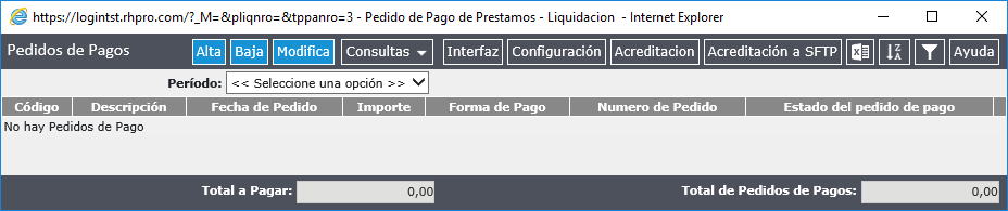 Pedidos de Pago