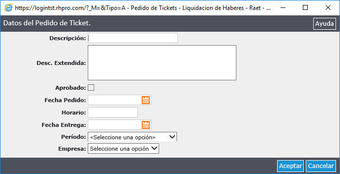 Valores de Tickets