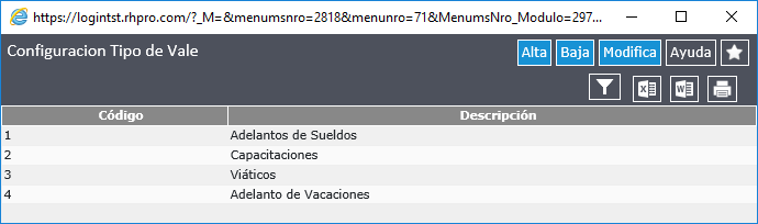 Tipos de Vales (NOM) - Visma Latam Wiki