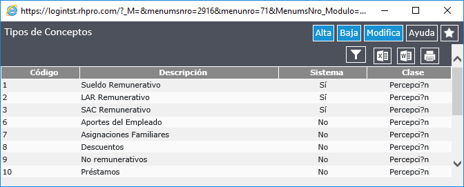 Tipos de Conceptos