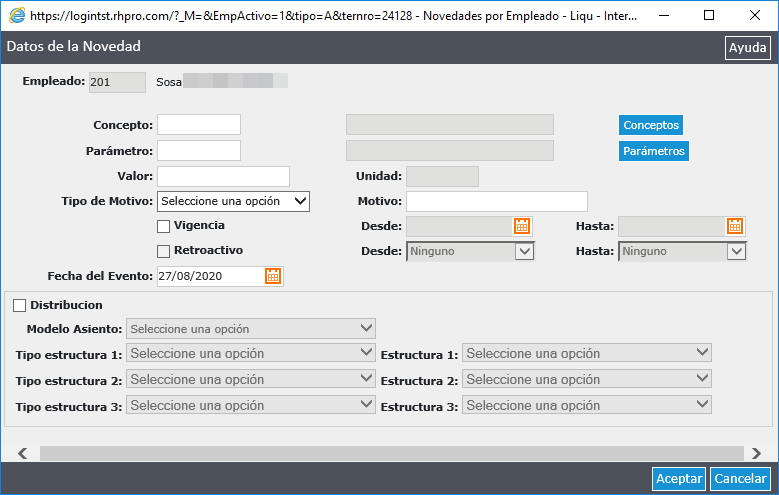 Novedades del Empleado