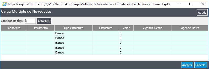 Novedades por Estructura