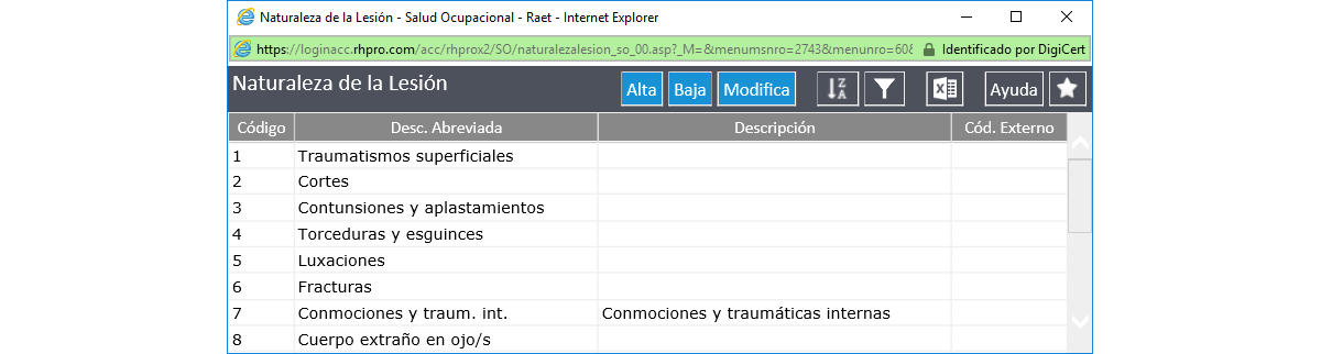 Naturaleza de la Lesión