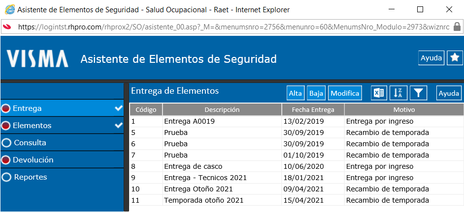 Asistente de Elementos