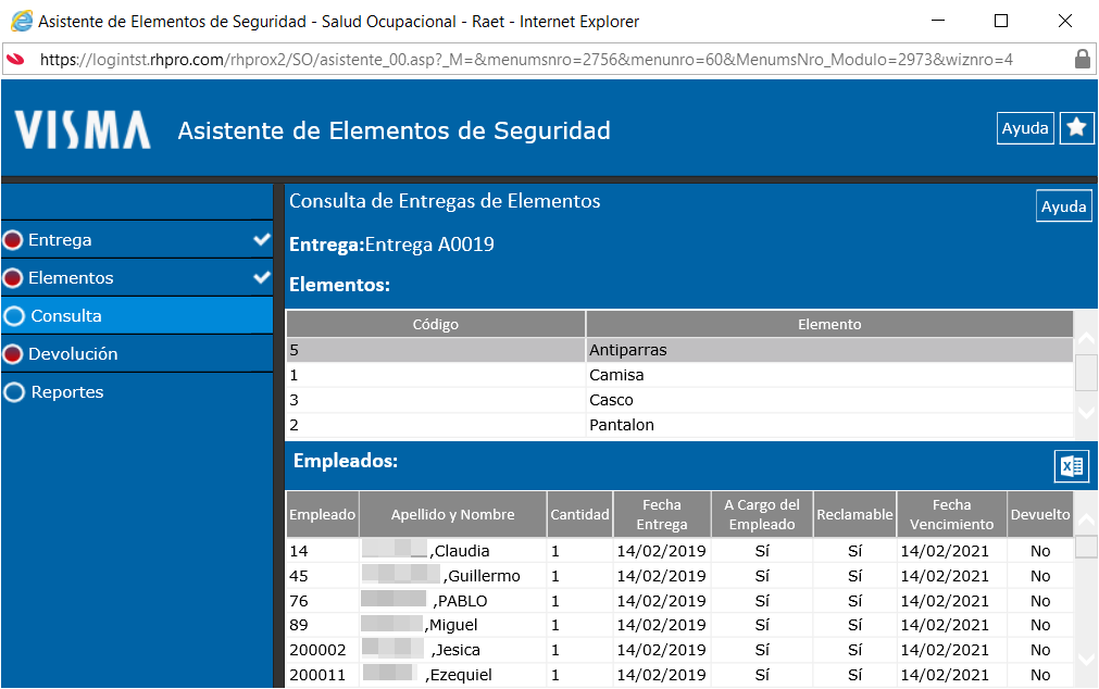 Asistente de Elementos