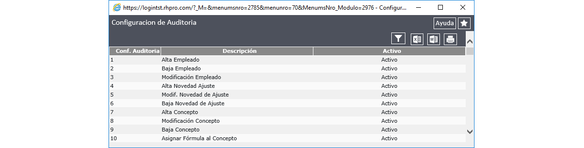 Configuración