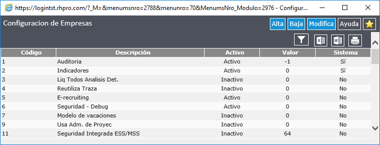 Config Empresa