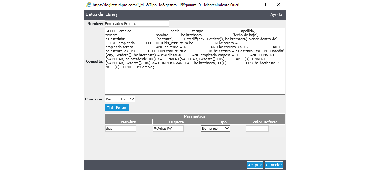 Query externo