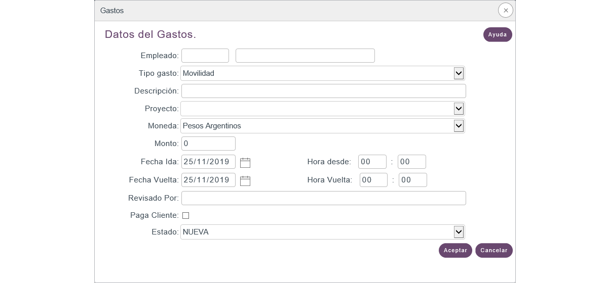 Gastos del Proyecto